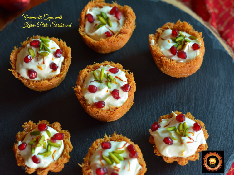 Vermicelli Cups with Kesar Pista Shrikhand 