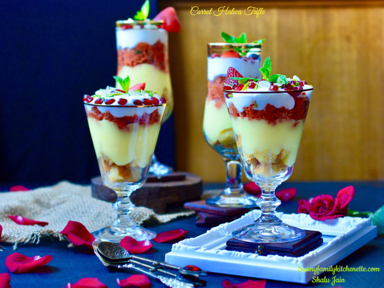 Carrot Halwa Trifle or Gajar Halwa Trifle