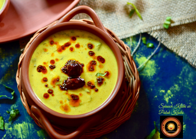 Spinach Kadhi or Palak Kadhi 