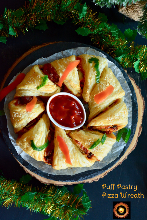 Puff Pastry Pizza Wreath 