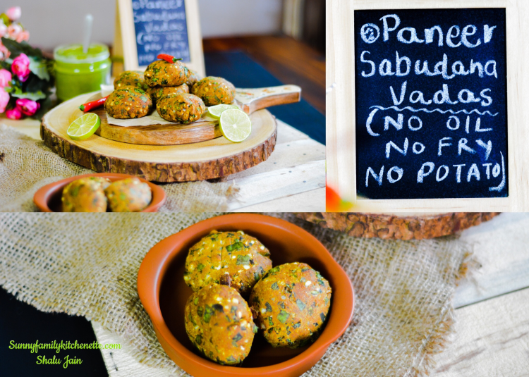 Paneer Sabudana Vadas/ Cottage Cheese Sago Cutlets